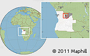 Savanna Style Location Map of Cuango, highlighted country, highlighted parent region, within the entire country