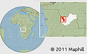 Savanna Style Location Map of Cuango, highlighted parent region, hill shading