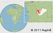 Savanna Style Location Map of Cuango, highlighted parent region