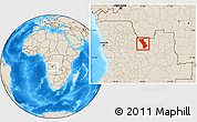 Shaded Relief Location Map of Cuango