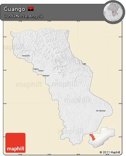 Classic Style Map of Cuango, single color outside