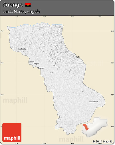 Classic Style Map of Cuango, single color outside