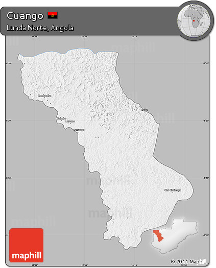Gray Map of Cuango, single color outside
