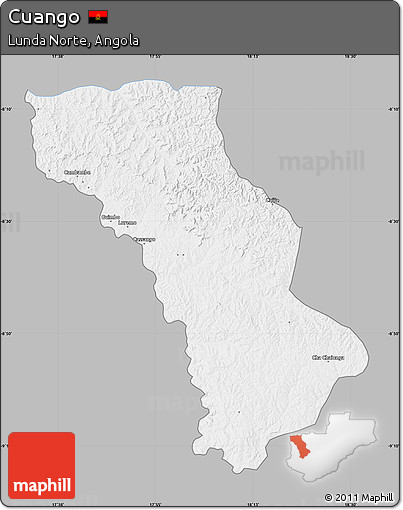 Gray Map of Cuango, single color outside