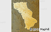 Physical Map of Cuango, darken