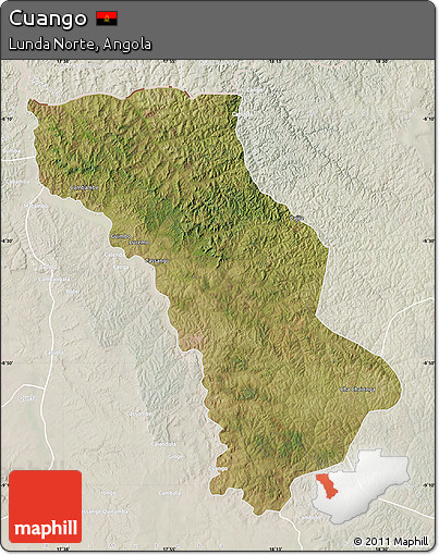 Satellite Map of Cuango, lighten