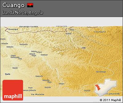 Physical Panoramic Map of Cuango