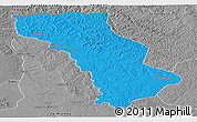 Political Panoramic Map of Cuango, desaturated