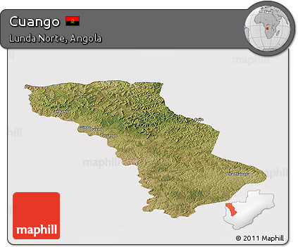 Satellite Panoramic Map of Cuango, cropped outside