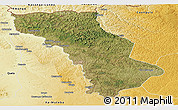 Satellite Panoramic Map of Cuango, physical outside