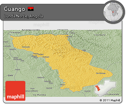 Savanna Style Panoramic Map of Cuango