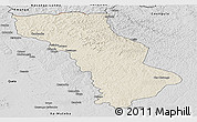 Shaded Relief Panoramic Map of Cuango, desaturated