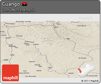 Shaded Relief Panoramic Map of Cuango