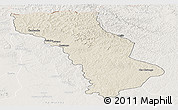 Shaded Relief Panoramic Map of Cuango, lighten
