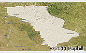 Shaded Relief Panoramic Map of Cuango, satellite outside