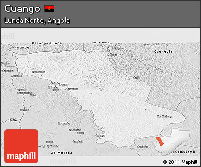 Silver Style Panoramic Map of Cuango