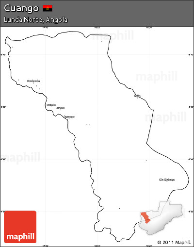 Blank Simple Map of Cuango, cropped outside