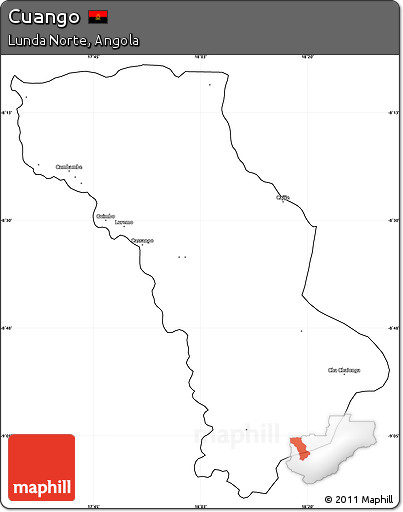 Blank Simple Map of Cuango, cropped outside