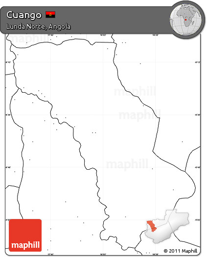 Blank Simple Map of Cuango, no labels