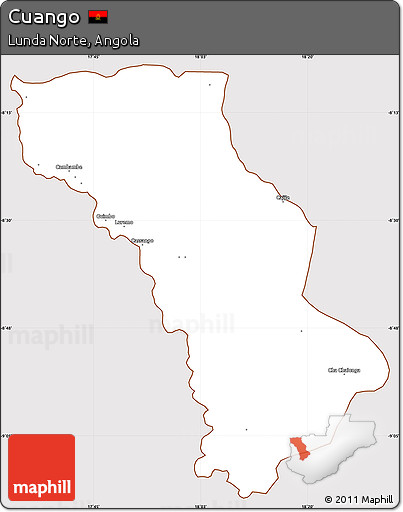 Classic Style Simple Map of Cuango, cropped outside