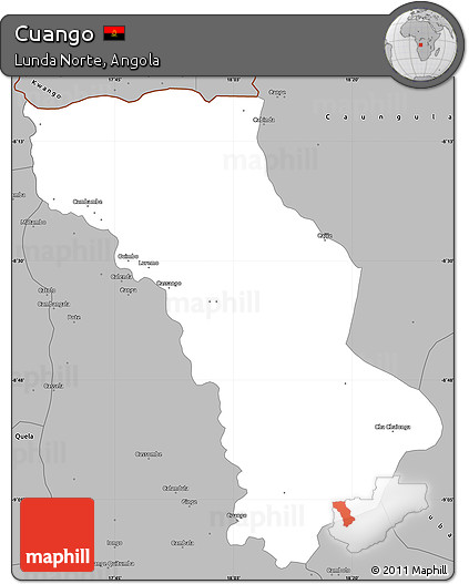 Gray Simple Map of Cuango