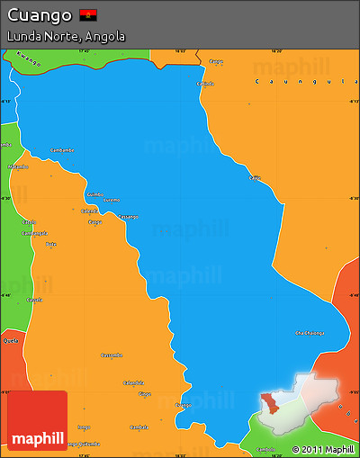 Political Simple Map of Cuango