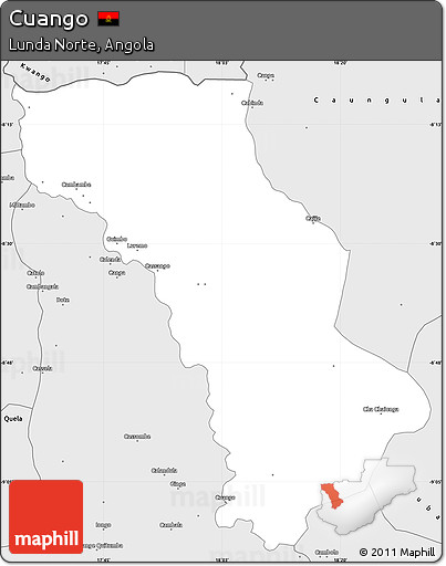 Silver Style Simple Map of Cuango