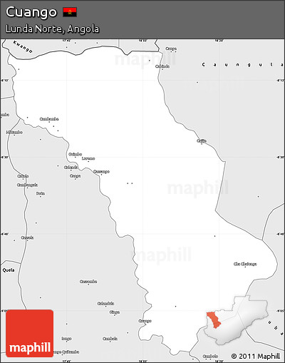 Silver Style Simple Map of Cuango