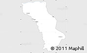 Silver Style Simple Map of Cuango, single color outside