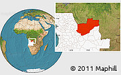 Satellite Location Map of Lunda Norte, highlighted country