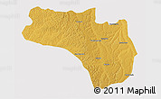 Physical 3D Map of Lubalo, cropped outside