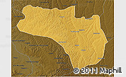 Physical 3D Map of Lubalo, darken