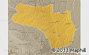 Physical 3D Map of Lubalo, semi-desaturated