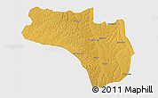 Physical 3D Map of Lubalo, single color outside