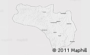 Silver Style 3D Map of Lubalo, single color outside