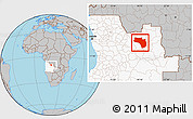 Gray Location Map of Lubalo, highlighted country