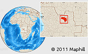 Shaded Relief Location Map of Lubalo
