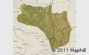 Satellite Map of Lubalo, shaded relief outside