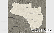 Shaded Relief Map of Lubalo, darken