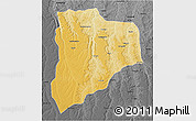 Physical 3D Map of Lucapa, darken, desaturated