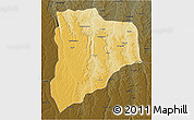 Physical 3D Map of Lucapa, darken