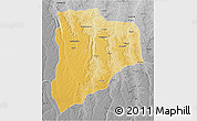 Physical 3D Map of Lucapa, desaturated