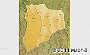 Physical 3D Map of Lucapa, satellite outside
