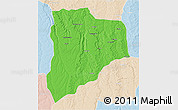 Political 3D Map of Lucapa, lighten