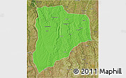 Political 3D Map of Lucapa, satellite outside