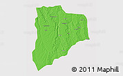 Political 3D Map of Lucapa, single color outside