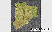 Satellite 3D Map of Lucapa, darken, desaturated