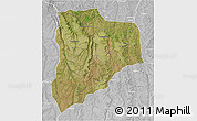 Satellite 3D Map of Lucapa, lighten, desaturated