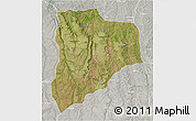 Satellite 3D Map of Lucapa, lighten, semi-desaturated