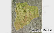 Satellite 3D Map of Lucapa, semi-desaturated